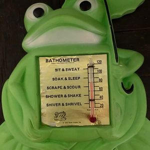 Rare chalkware frog thermometer